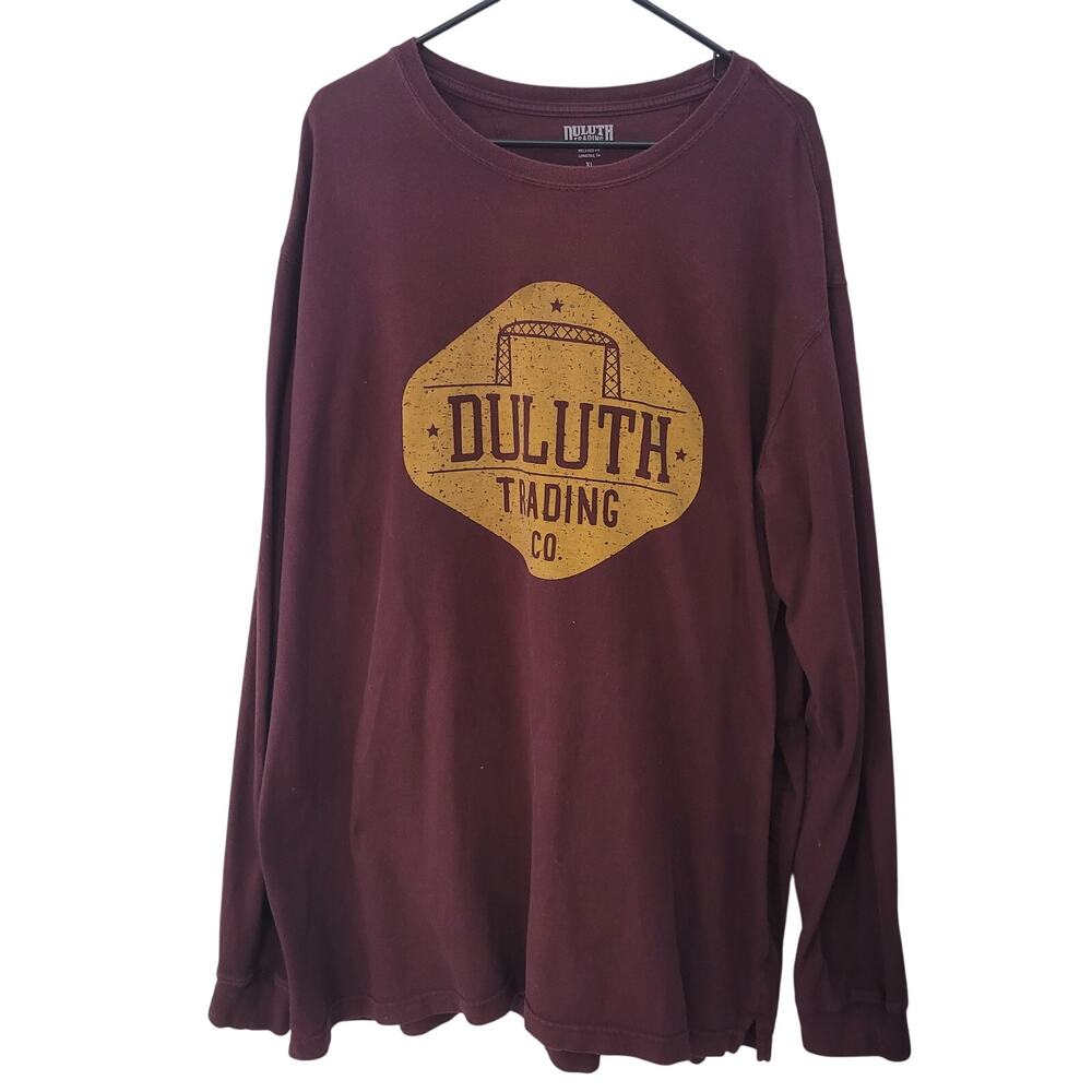 Duluth Trading Co Size XL Men’s‎ Longtail Tee Maroon Gold Logo